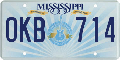 MS license plate OKB714