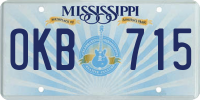 MS license plate OKB715