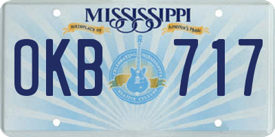 MS license plate OKB717