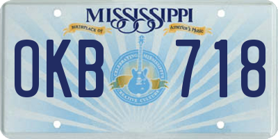 MS license plate OKB718