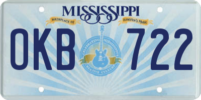 MS license plate OKB722
