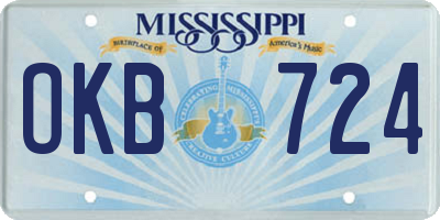 MS license plate OKB724