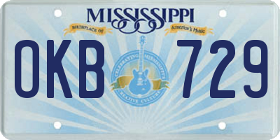 MS license plate OKB729