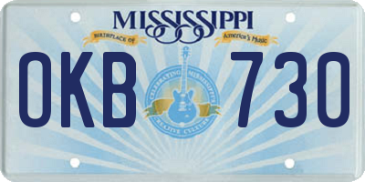 MS license plate OKB730