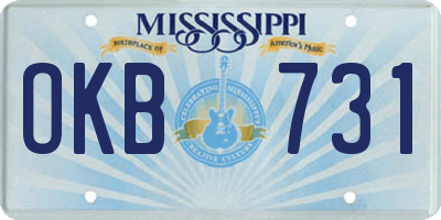 MS license plate OKB731