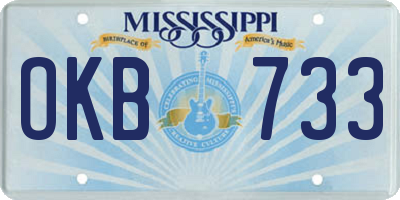 MS license plate OKB733