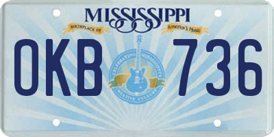 MS license plate OKB736