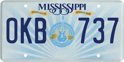 MS license plate OKB737