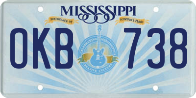 MS license plate OKB738