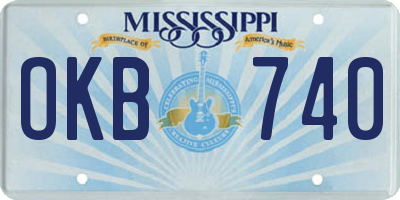 MS license plate OKB740