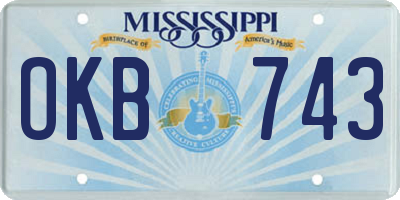 MS license plate OKB743