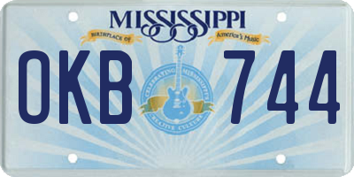 MS license plate OKB744
