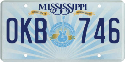 MS license plate OKB746