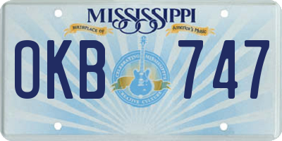 MS license plate OKB747
