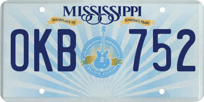 MS license plate OKB752