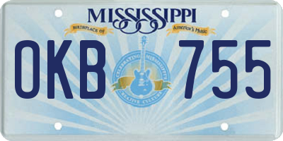 MS license plate OKB755