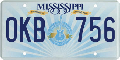 MS license plate OKB756