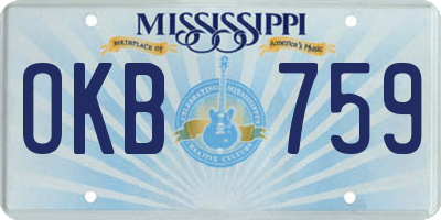 MS license plate OKB759