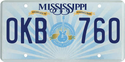 MS license plate OKB760