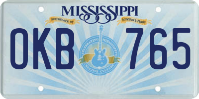 MS license plate OKB765