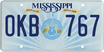 MS license plate OKB767