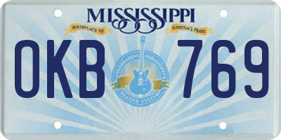 MS license plate OKB769