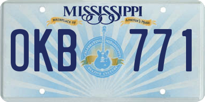 MS license plate OKB771