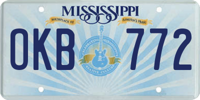 MS license plate OKB772