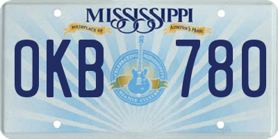 MS license plate OKB780