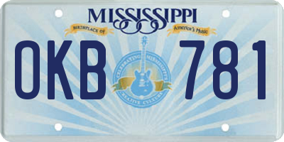 MS license plate OKB781