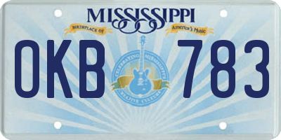 MS license plate OKB783