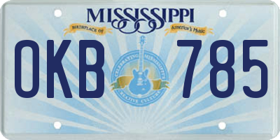 MS license plate OKB785