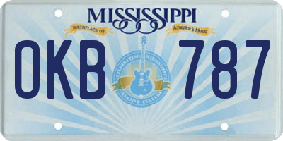 MS license plate OKB787