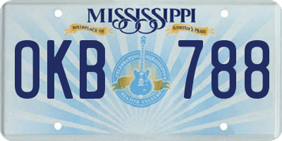 MS license plate OKB788