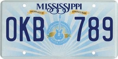 MS license plate OKB789