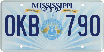 MS license plate OKB790