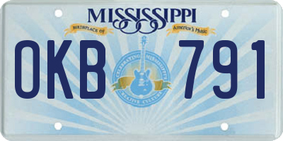 MS license plate OKB791