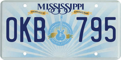 MS license plate OKB795