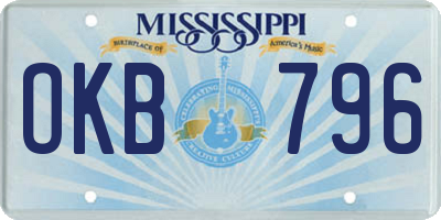 MS license plate OKB796