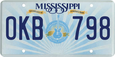 MS license plate OKB798