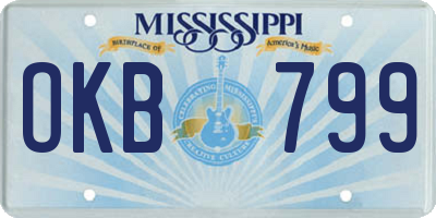 MS license plate OKB799