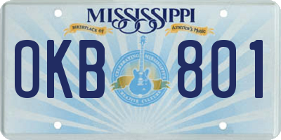 MS license plate OKB801