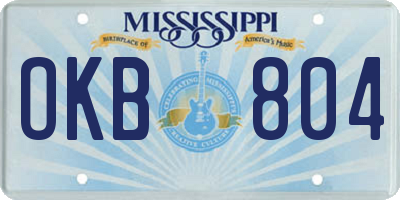 MS license plate OKB804