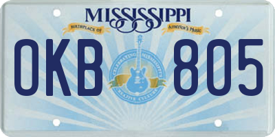 MS license plate OKB805
