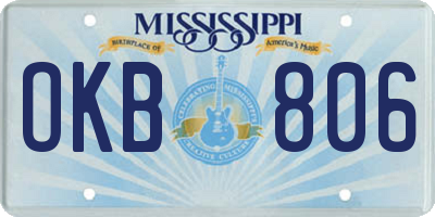 MS license plate OKB806
