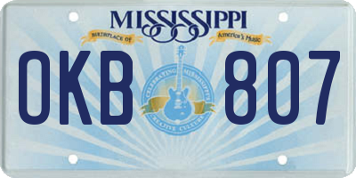 MS license plate OKB807