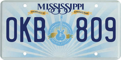 MS license plate OKB809
