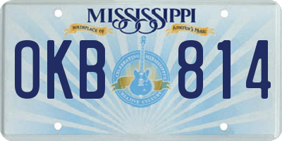 MS license plate OKB814