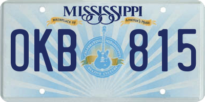 MS license plate OKB815