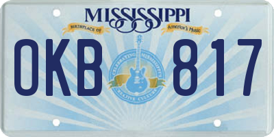 MS license plate OKB817